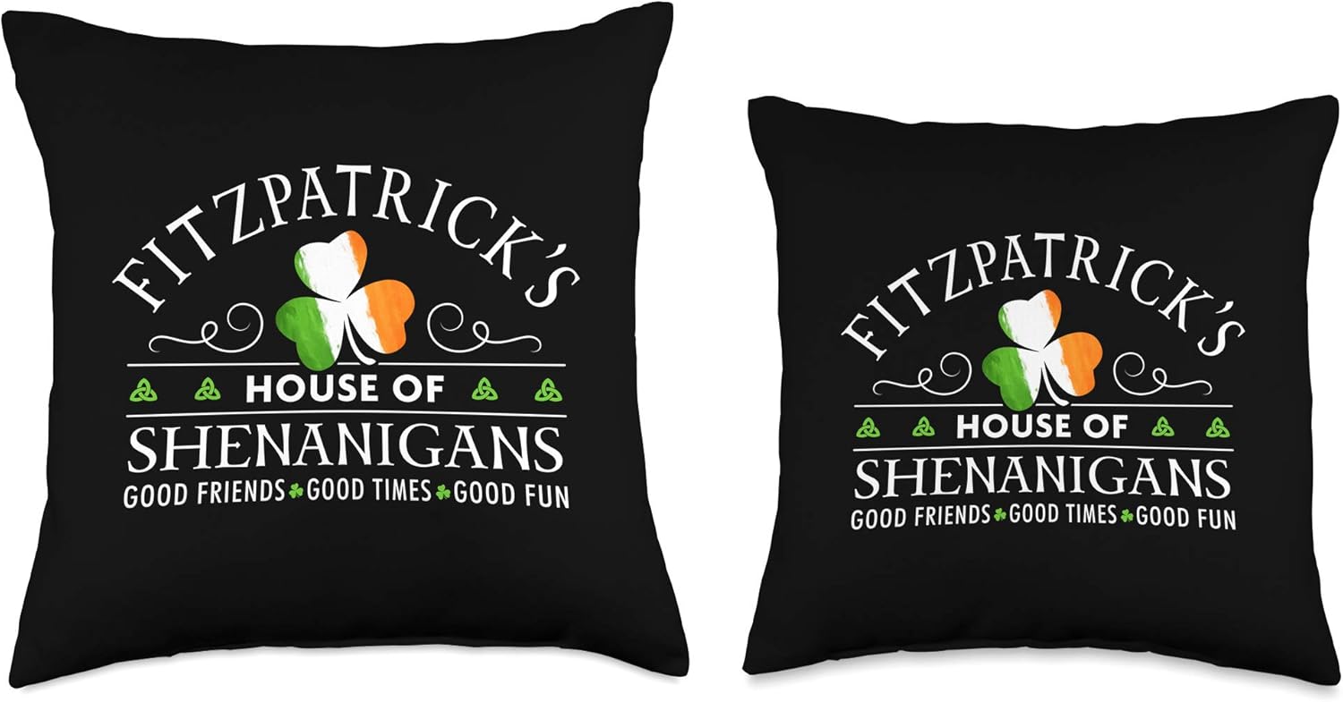 Fitzpatrick Irish Family Name Gift Personalized Home Decor Throw Pillow