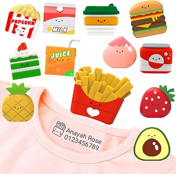 Name Stamp, Personalized Name Waterproof Clothing Stamp, 3D Three-Dimensional Stamp, 25 Cartoon Patterns in 12 Styles