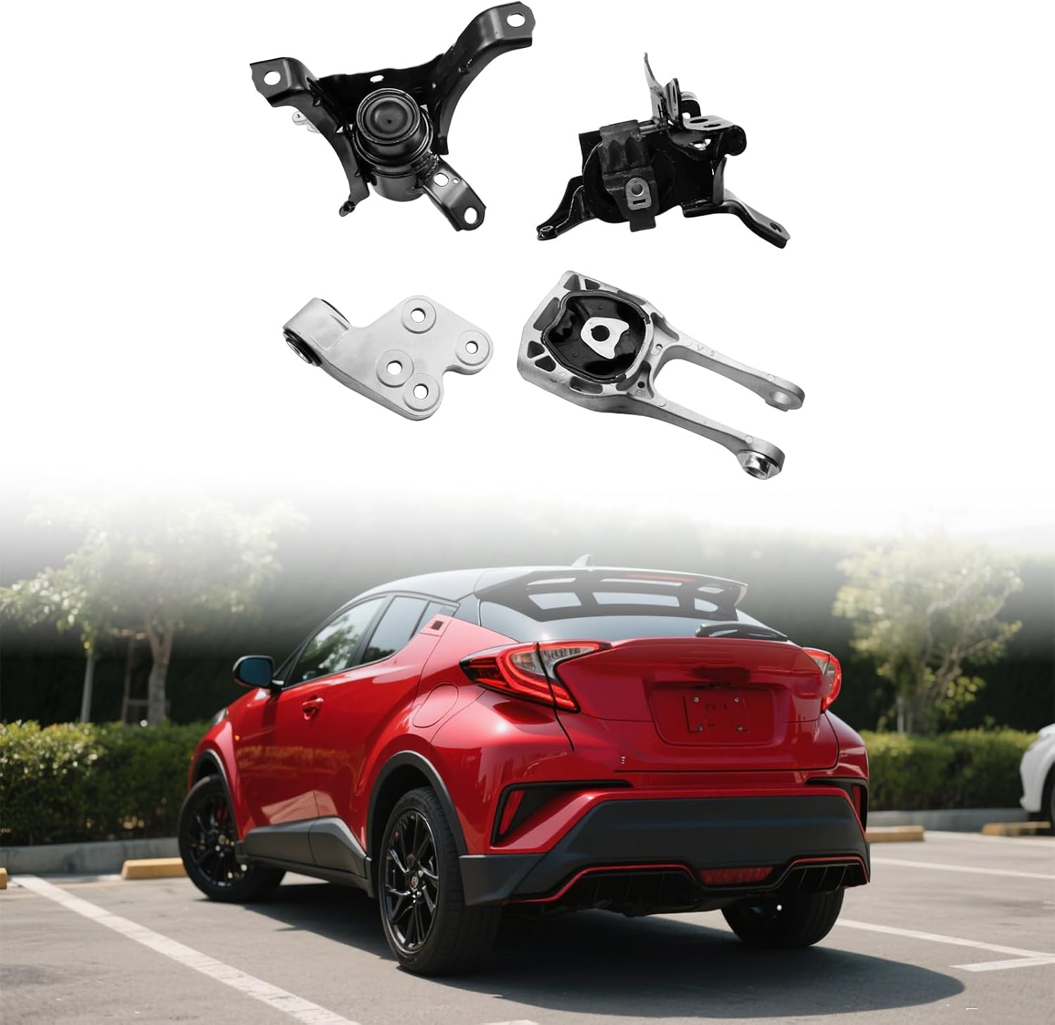 4PCS Engine Motor Mounts & Automatic Trans Mount Set Fit for 2018-2022 Toyota C-HR LE Limited XLE Premium XLE Base Nightshade 2.0L Replacement for 12372-0T581 12363-0T030 12364-0T030 12305-0T341