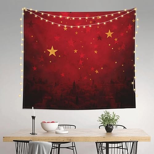 Miniatura 7 de NONHAI Tapiz de estrella roja para dormitorio, tapices estéticos de 60 x 40 pulgadas, para colgar en la pared, diseño de ventana, tapiz de pared