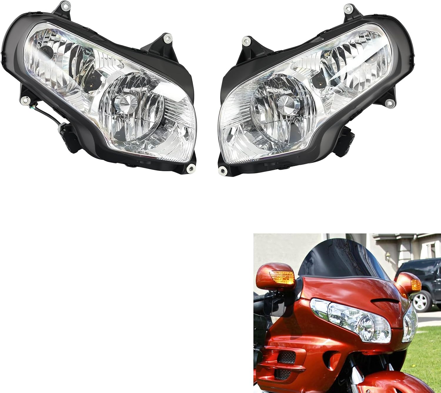 Green-L Motorcycle Headlight Lamp Fit for Honda 2012-2017 Goldwing 1800 GL1800 Headlamp Front Head Light