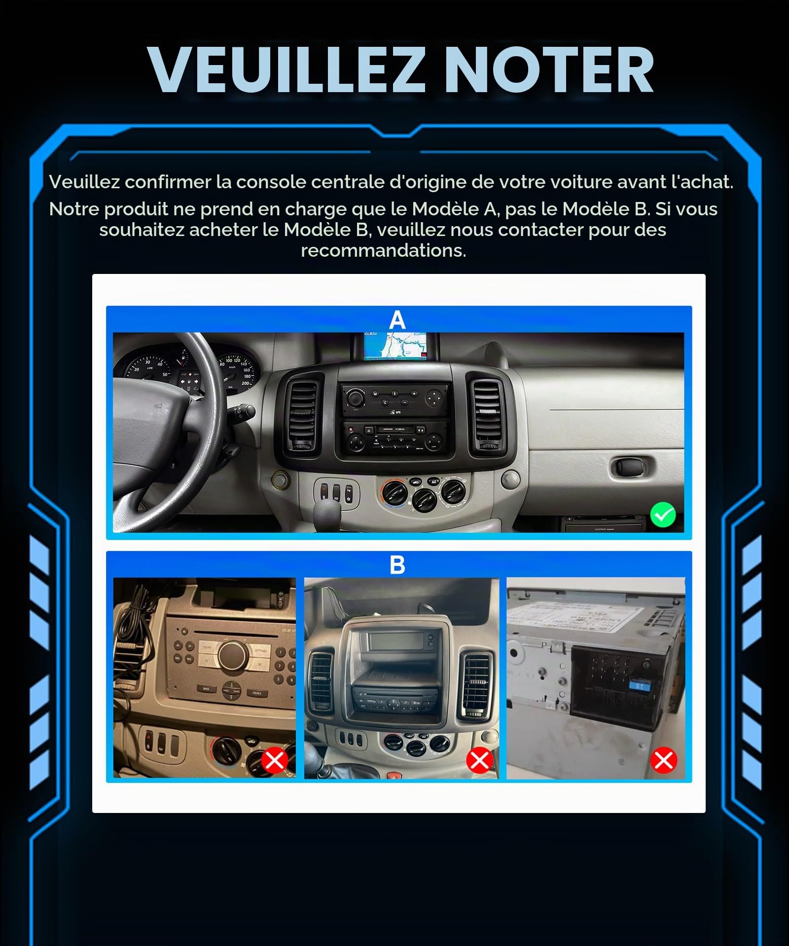 Rimoody Autoradio pour Renault Trafic 2001-2010/Opel Vivaro 2006-2010/Nissan Primastar 2006-2014 10.1 Pouces Écran Tactile, sans Fil Carplay Android Auto You-Tube DSP EQ VI-Link Bluetooth FM/RDS SWC