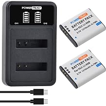 2Pcs Li-90B Li-92B DB-110 Battery+ LED Dual Charger for OlympusTough TG-5, Tough TG-4, TG-6,TG-3, TG-2 iHS,SH-1,SH-2,SH-3,Ricoh GR III,GR IIIx Cameras