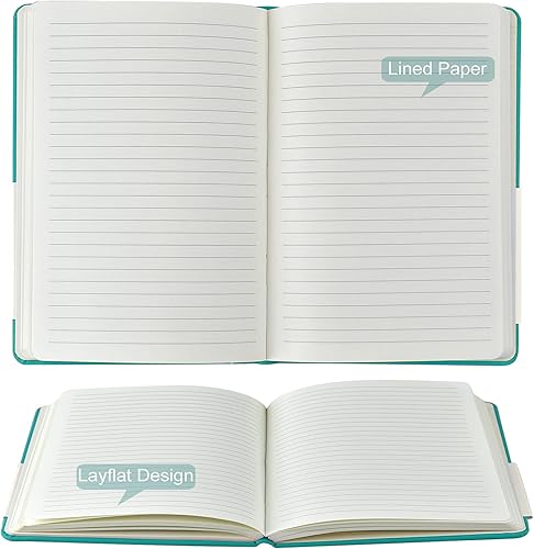 Miniatura 4 de Coopay Paquete de 2 cuadernos A5 clásicos con rayas universitarias de tapa dura con forro de piel sintética para oficina, hogar, escuela, negocios,