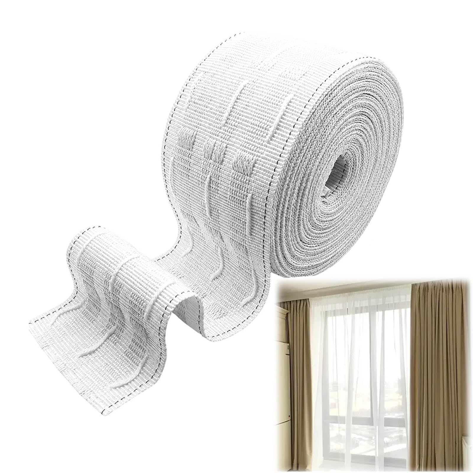 WORUIB 10 Metre Length 7.5 cm Width，Curtain Tape, Curtain Header Tape 3 Inch, Curtain ，Creating Pencil Pleat Curtains, Making Wave Curtains