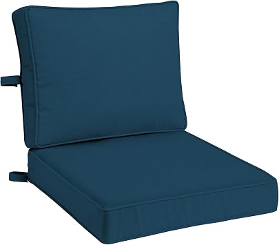 Arden 24 X 24 Luxury Foam Outdoor Double Welted Deep Seat Cushion Set, Made with PROFOAM, Performance Fabric, Rain-Proof, Fade Resistant, Classic Navy Woven Solid