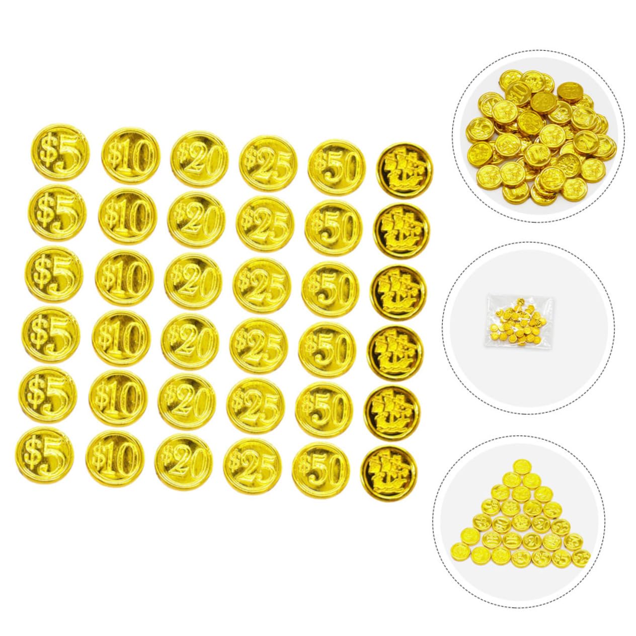 Amazon.co.jp: FUNOMOCYA 海賊コインおもちゃ ゲームコイン 48個 ミニサイズ 滑らかな表面 耐久性プラスチック素材  パーティー用小道具 ハロウィーン 宝探し向け : おもちゃ