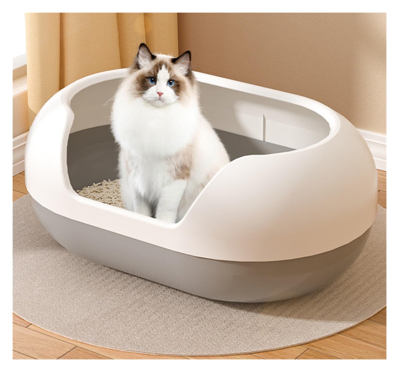 Lettiera for gatti semichiusa con lati alti di grandi dimensioni lettiera gatto