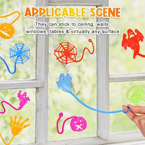 Miniatura 6 de Shappy 300 piezas de manos adhesivas de Halloween, regalos de fiesta, bolsas de regalo, murciélago, fantasma, calabaza, telaraña, palma, palma,