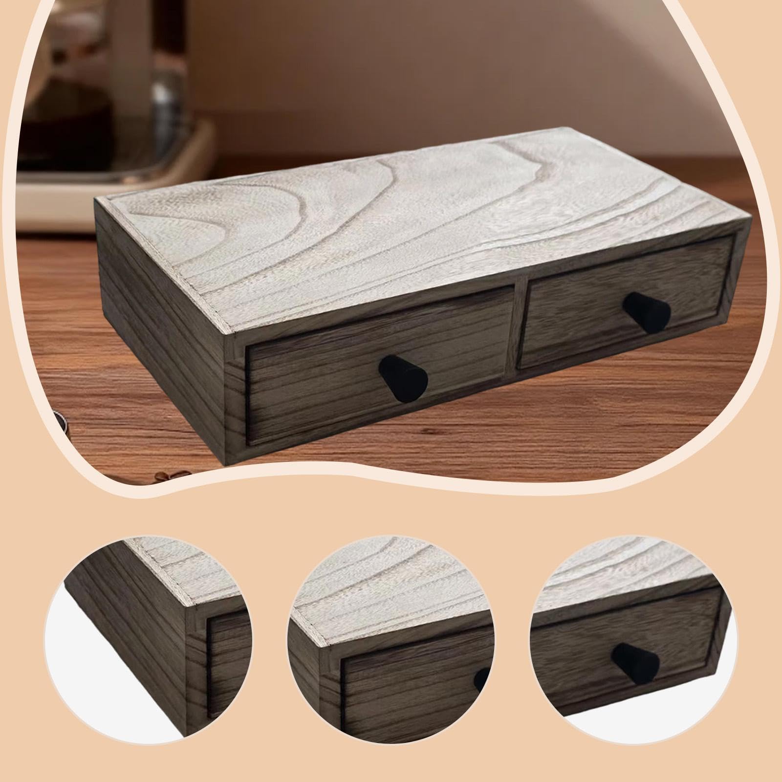 Kaffeezubehör Holz Kaffeekapselhalter Schubladenständer Aufbewahrungsbox Tischregal Aus Elegantem Holz für Einfache Organisation für Haushalt Kaffeeec, Holzmaserungsfarbe