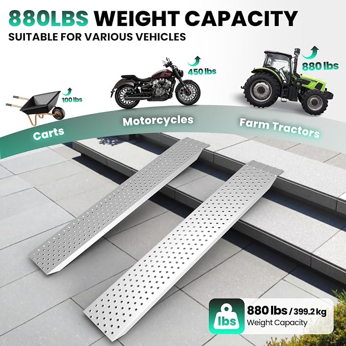 Rampas de carga de aluminio 2 piezas 880 LBS miniatura 4