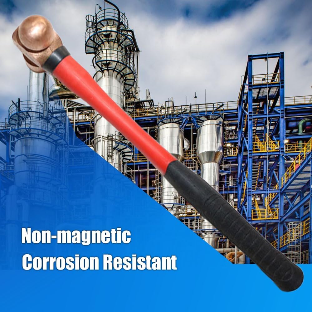 Nixalith Copper Ball Pein Hammer - 48oz,Copper Ball Peen Hammer Head 1360g,Length 400mm(16 inch),Metalworking Tool,Ergonomical Anti-slip Handle