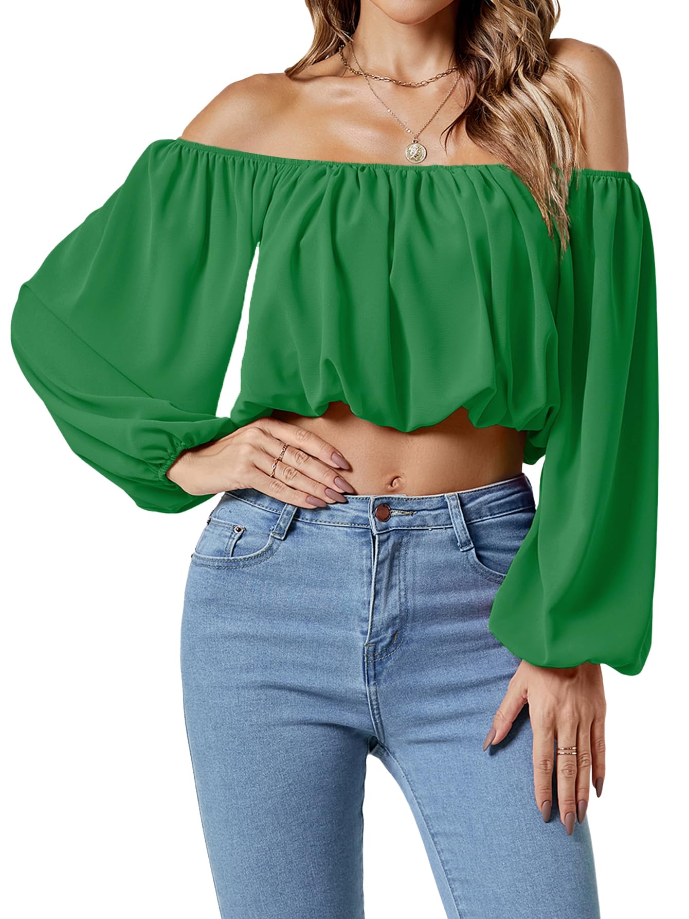 Umenlele Women's Off Shoulder Crop Top