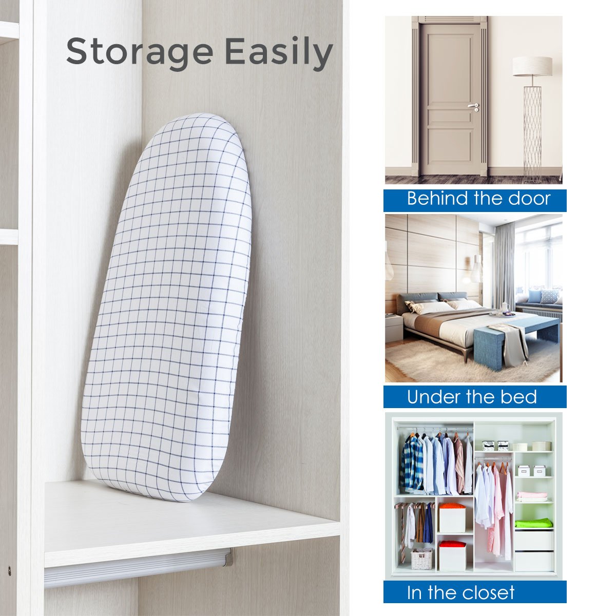 STORAGE MANIAC Tabletop Ironing Board with Folding Legs, Extra Wide