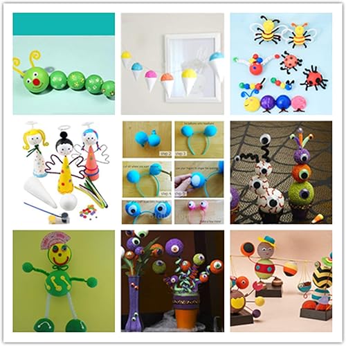 Miniatura 5 de Crafjie Paquete de 108 bolas de espuma para manualidades, 1 pulgada de diámetro, poliestireno para manualidades y manualidades, adornos, espuma de