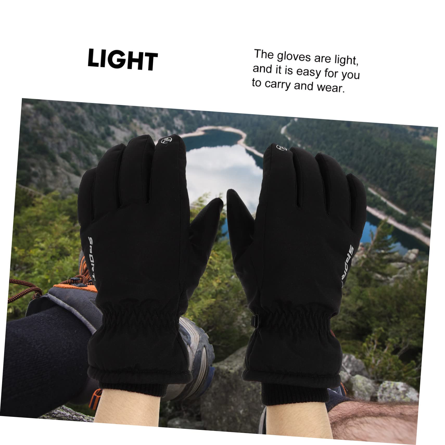 BESPORTBLE Adjustable Wrist Tightness Skiing Gloves Men's Waterproof Winter Gloves