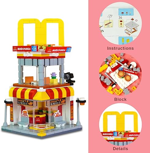 Miniatura 2 de City Street View - Juego de construcción compatible con Lego Brick Set, juguetes creativos de bricolaje, regalo de cumpleaños, (244 piezas)