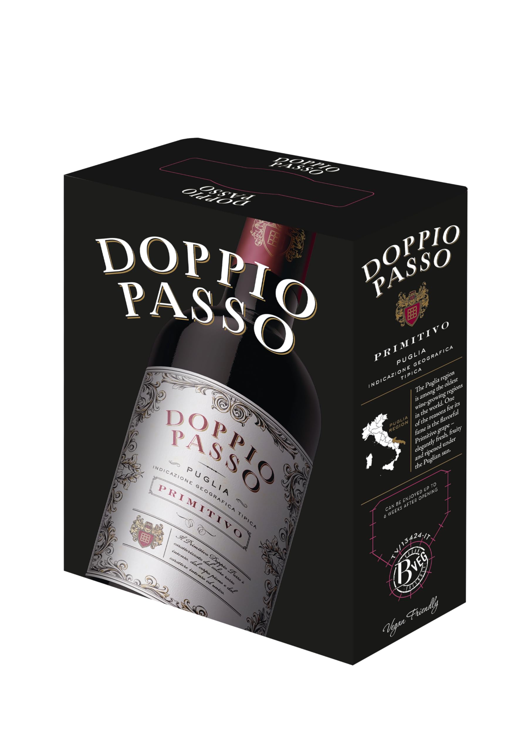 Doppio Passo Primitivo Apulien, Italienischer Rotwein in der 3 Liter Bag in Box (1 x 3l)