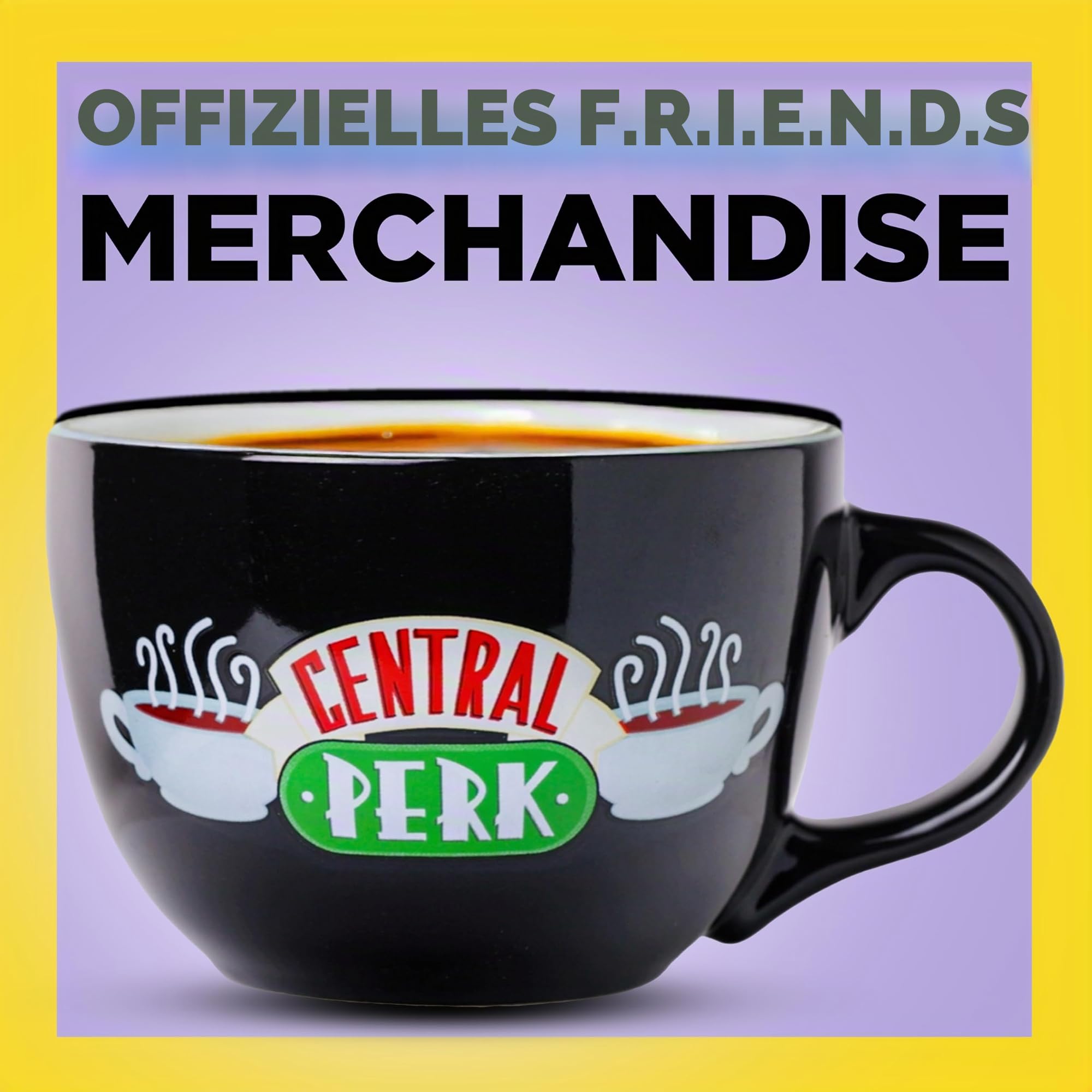 Silver Buffalo Friends Central Perk Keramiktasse übergroß für Kaffee, Suppe, 680 ml