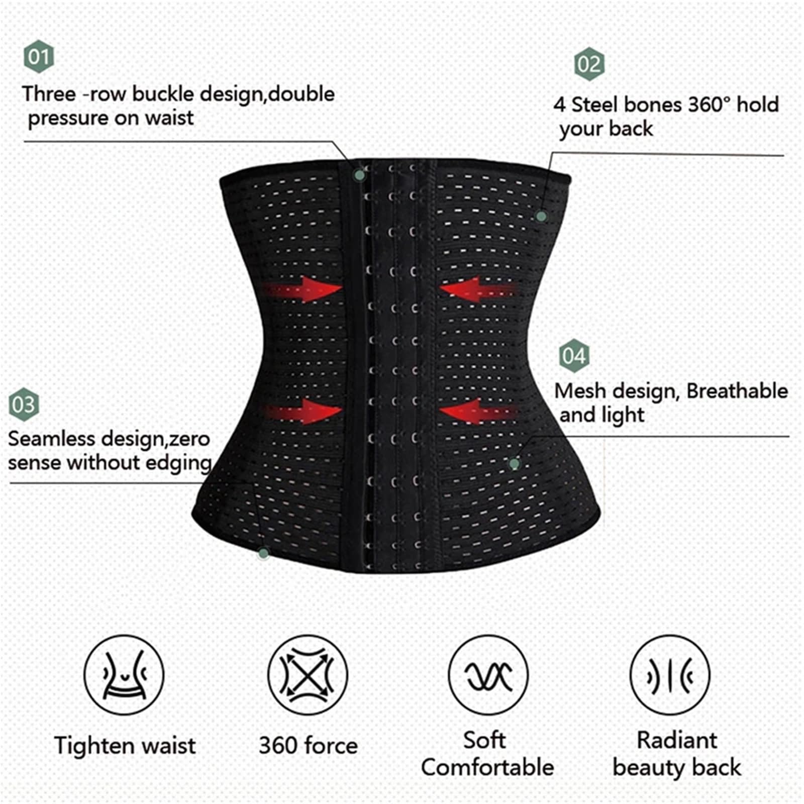 Corsetto Modellante per la Vita, Cintura per Body Building, per Donne, Post-Parto, Modellante per la Pancia (Beige XXL)