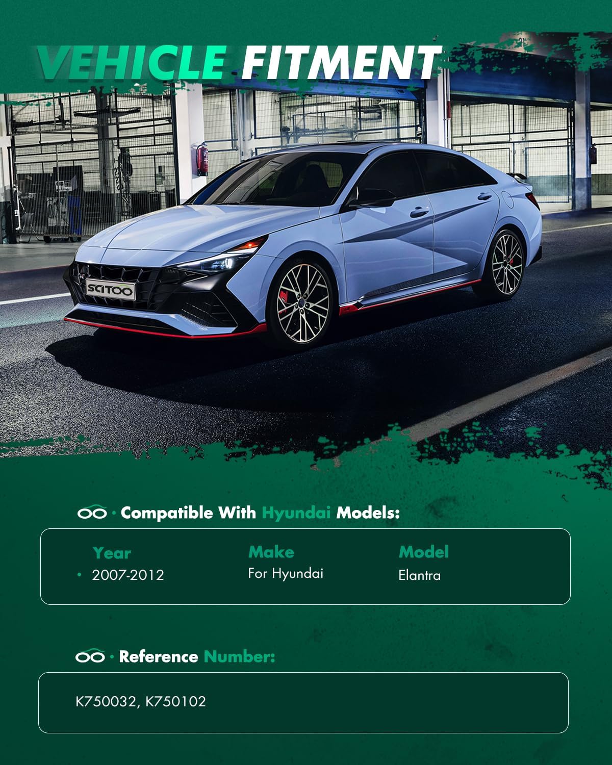 SCITOO 4pcs Suspension Kit Front And Rear Sway Bar Links Fit 2007 2008 2009 2010 2011 2012 For Hyundai Elantra Hatchback & Sedan 2.0L