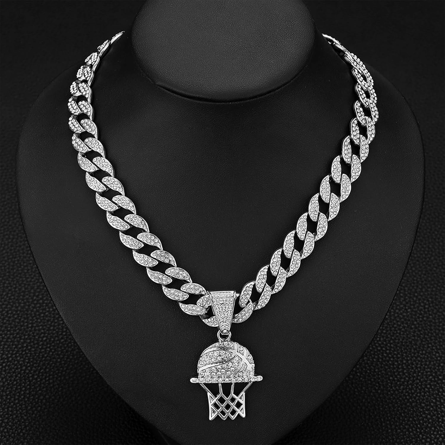 Miami Cuban Chain Ice Tiger Head Miami Cuban Link Chain Necklace - Gold/Silver Plated Cubic Zirconia Hip-Hop Jewelry Gift For Men - Image 2