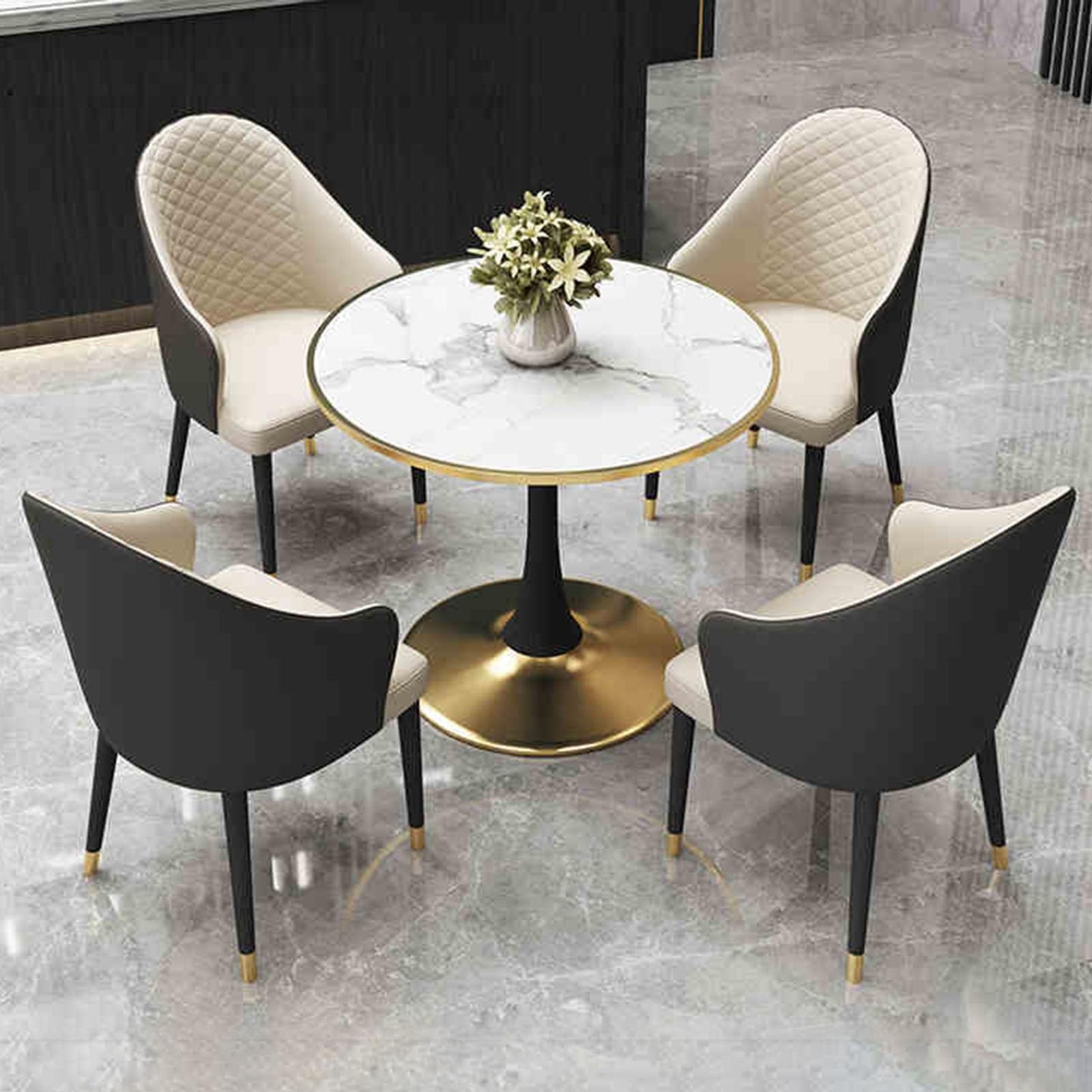 JHDXL Rezeption Tisch und Stuhl Kombination 80cm/31.5in Empfangstisch und Stuhl Set, Verhandlungstisch Besprechungstisch Büro Konferenztische Empfangsraum(Black 2)