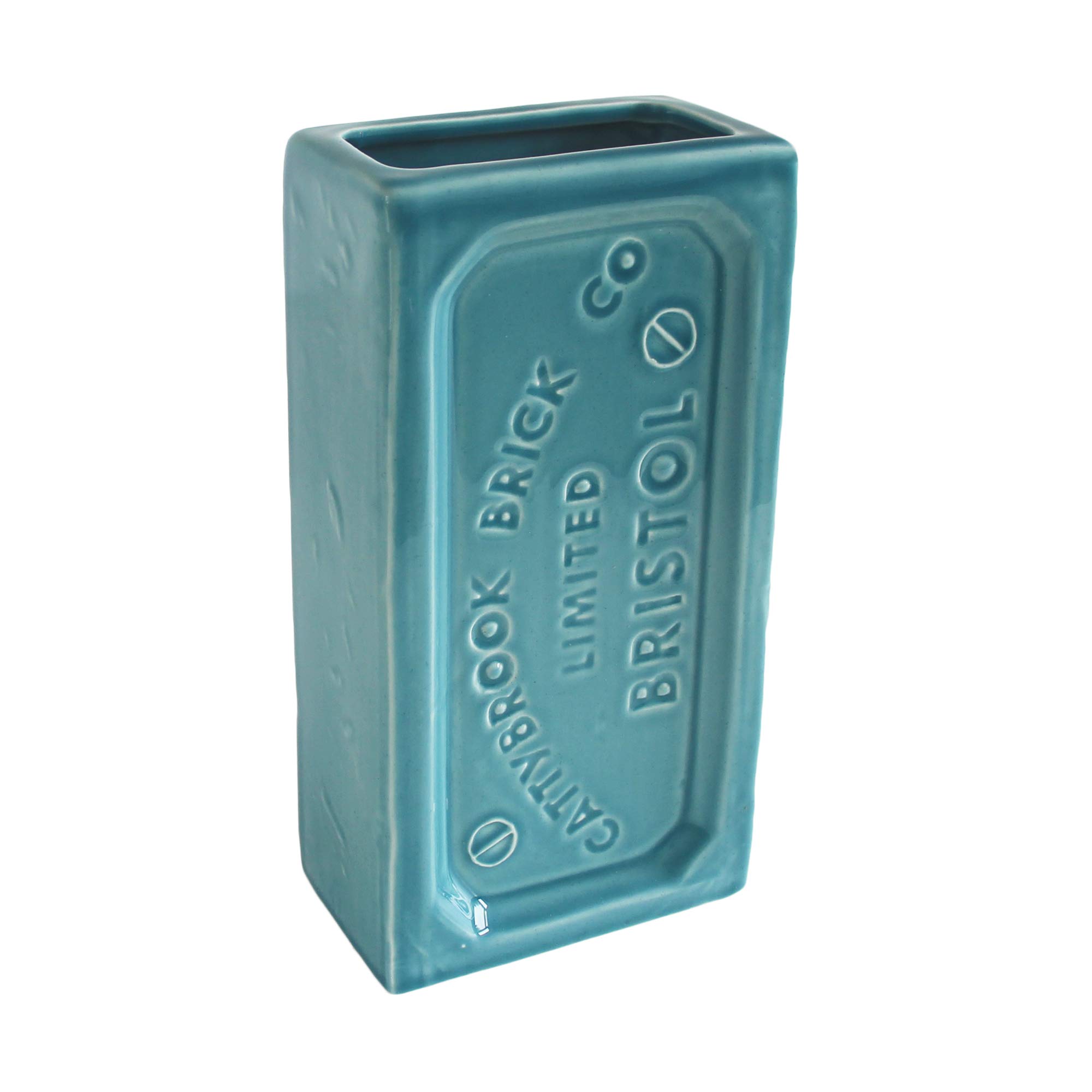 Stolen Form Turquoise Blue Bristol Brick Ceramic Vase