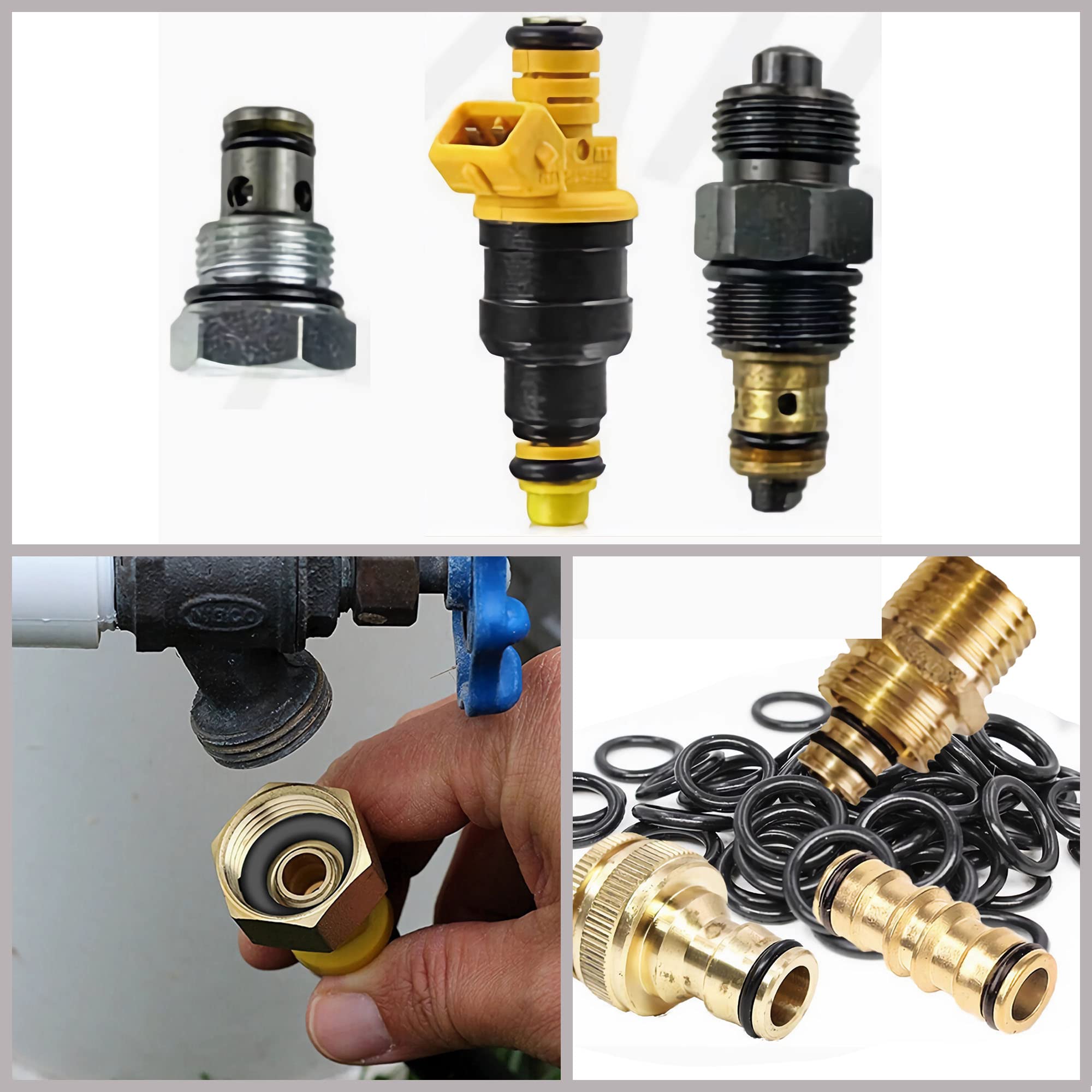 Kit assortito di guarnizioni O-Ring in gomma siliconica, 225 pezzi, 15 misure, metriche VMQ, per un'ampia varietà di applicazioni di tenuta, bianco