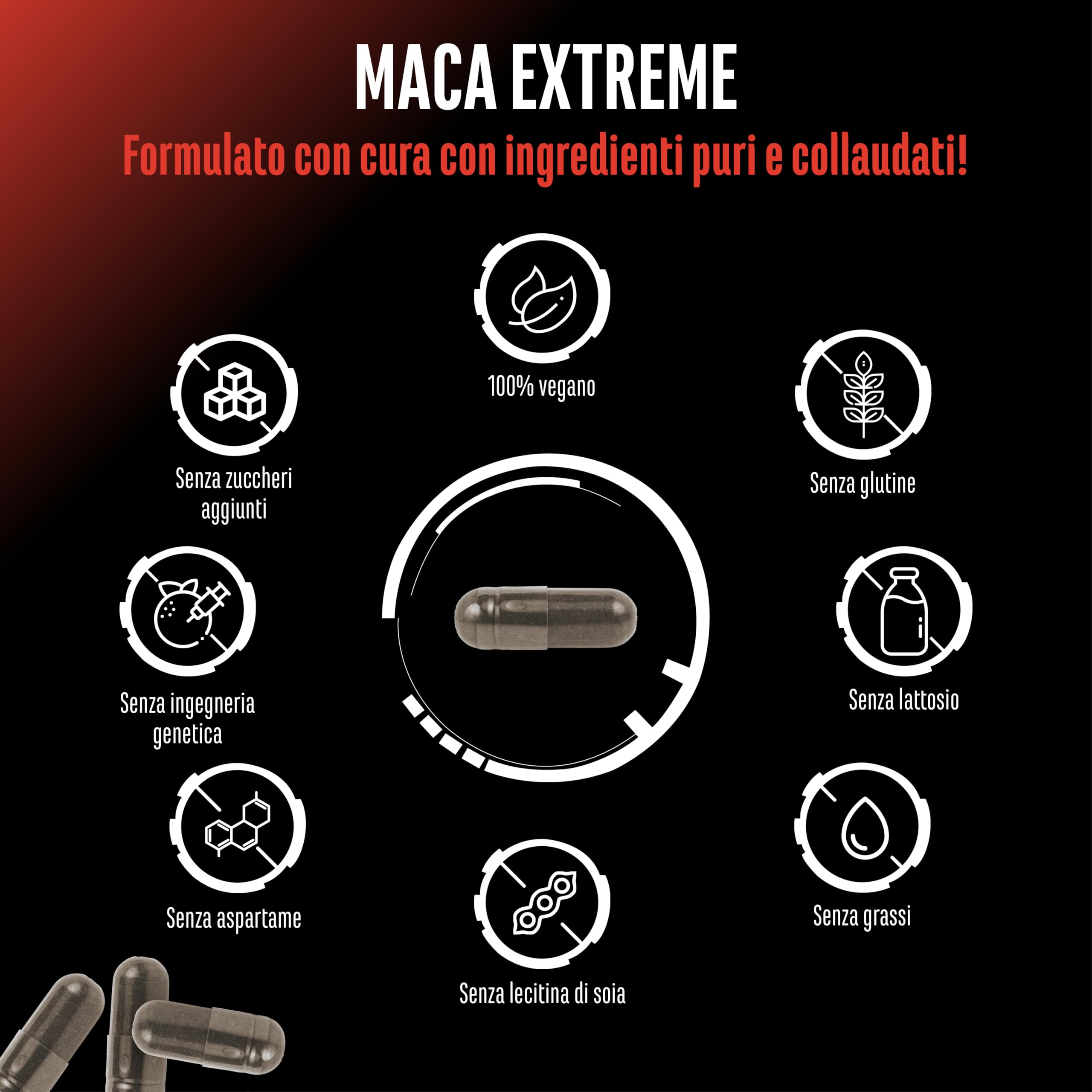 Maca Capsules Extreme - 365 capsule - Dosaggio elevato con 30.000 mg per dose giornaliera - Estratto speciale 10:1 - Vegan - German Elite Nutrition