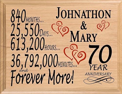 Miniatura 66 de Placa de regalo personalizada para el primer aniversario, regalo de boda para esposa, marido, pareja, él, ella, madera maciza, fabricado en los