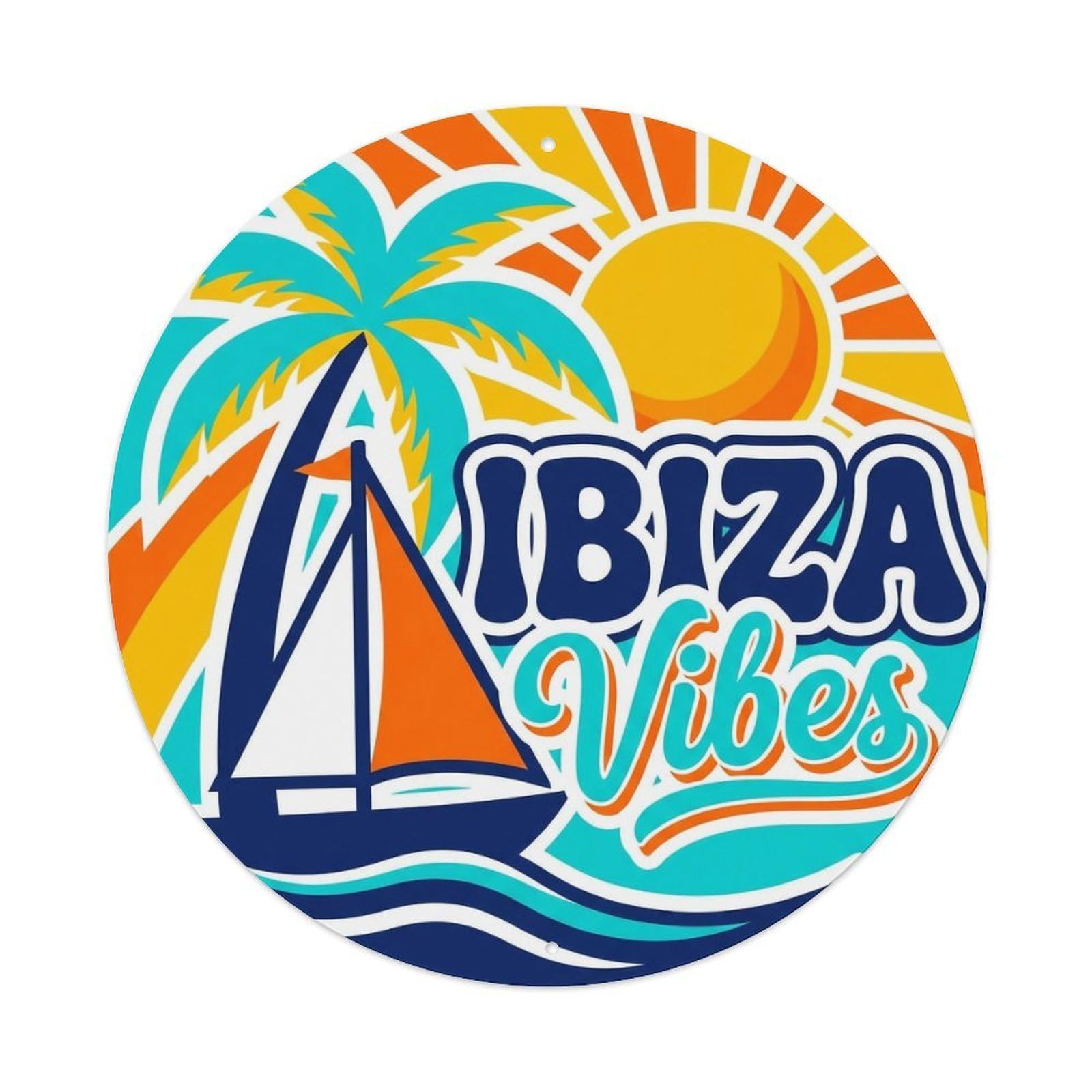 Vintage Travel Ibiza Spain Gathering Metal Tin Sign