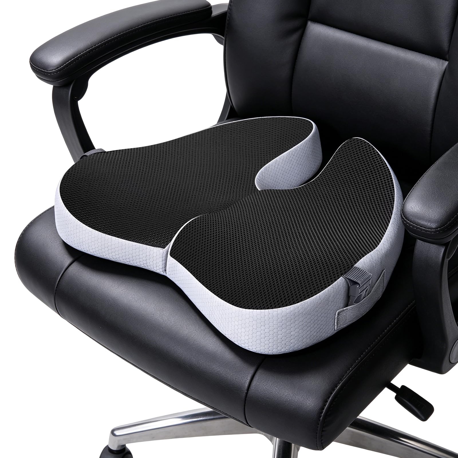 Cuscino pieghevole traspirante in memory foam per ufficio, protezione per i fianchi, cuscino da viaggio, nero, antiscivolo