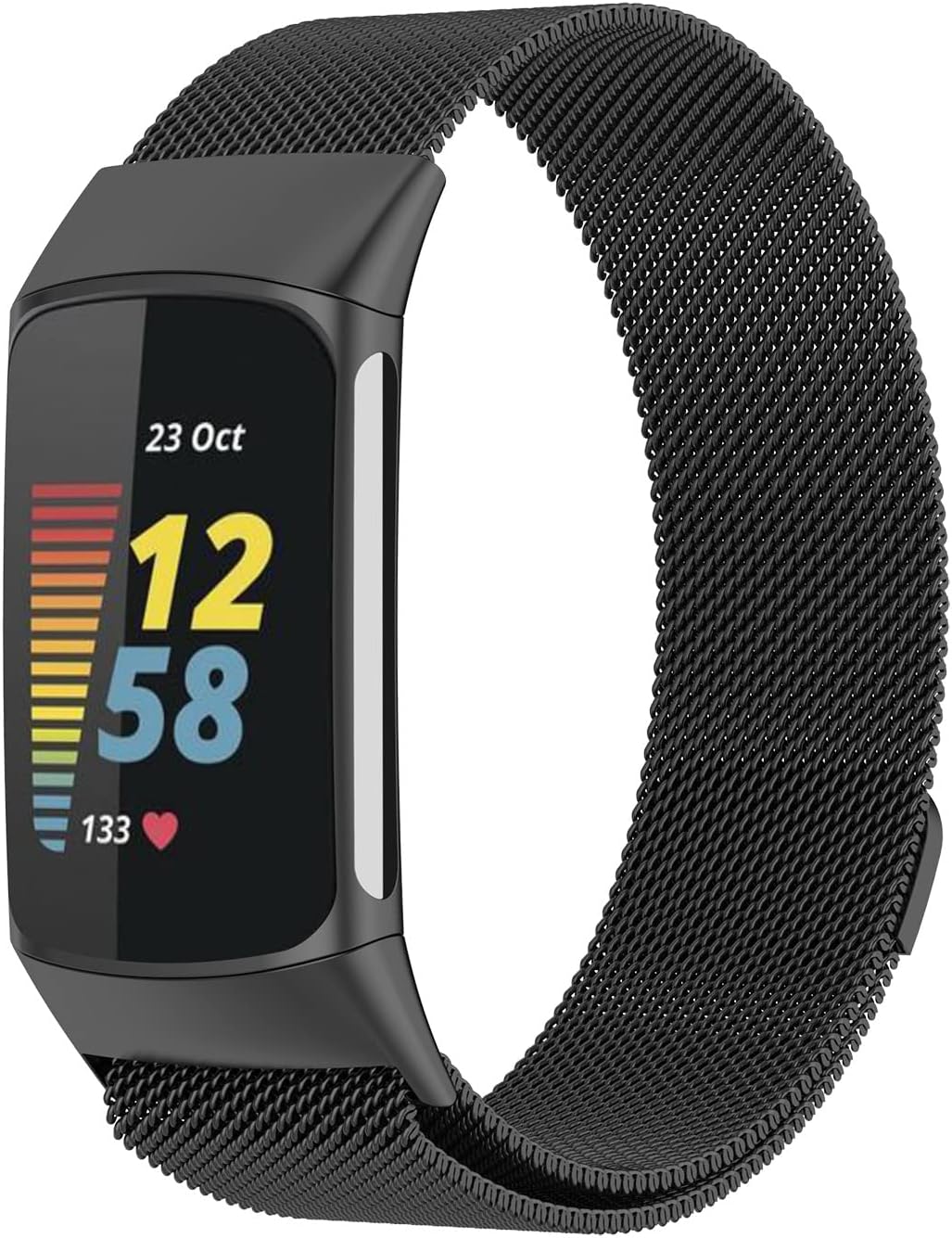 JENKEM Compatible with Fitbit Charge 6 Bands/Charge 5 Bands- Replacement Metal Mesh Loop Adjustable Straps Wristband for Women and Men