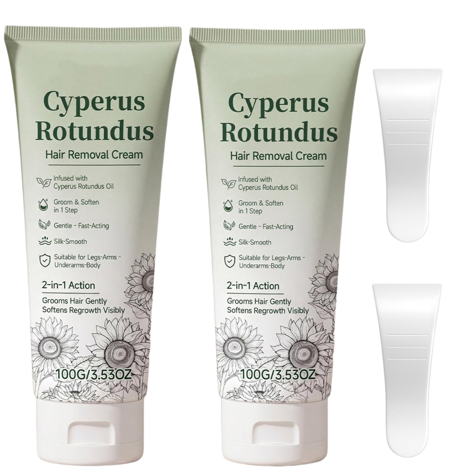 Crema depilatoria Cyperus Rotundus, crema per la rimozione dei peli del corpo, crema depilatoria e idratante 2 in 1, formula intensamente rivitalizzante, per gambe, petto, addome e ascelle