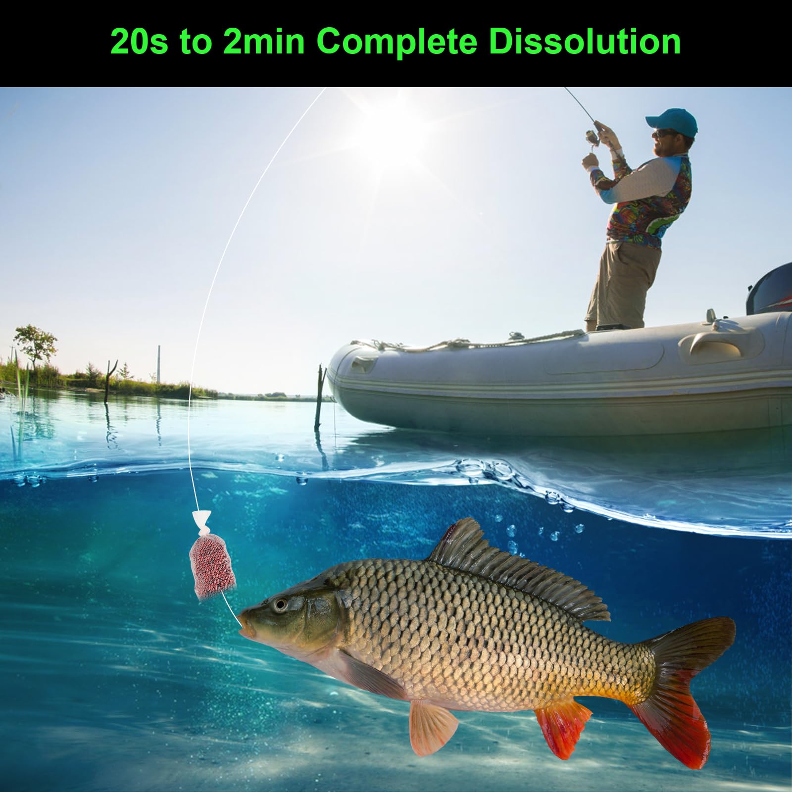 Rete PVA Per Pesca Alla Carpa - 3 Pezzi Da 5m Con Forbici, Sacchetti Idrosolubili - Foto 7