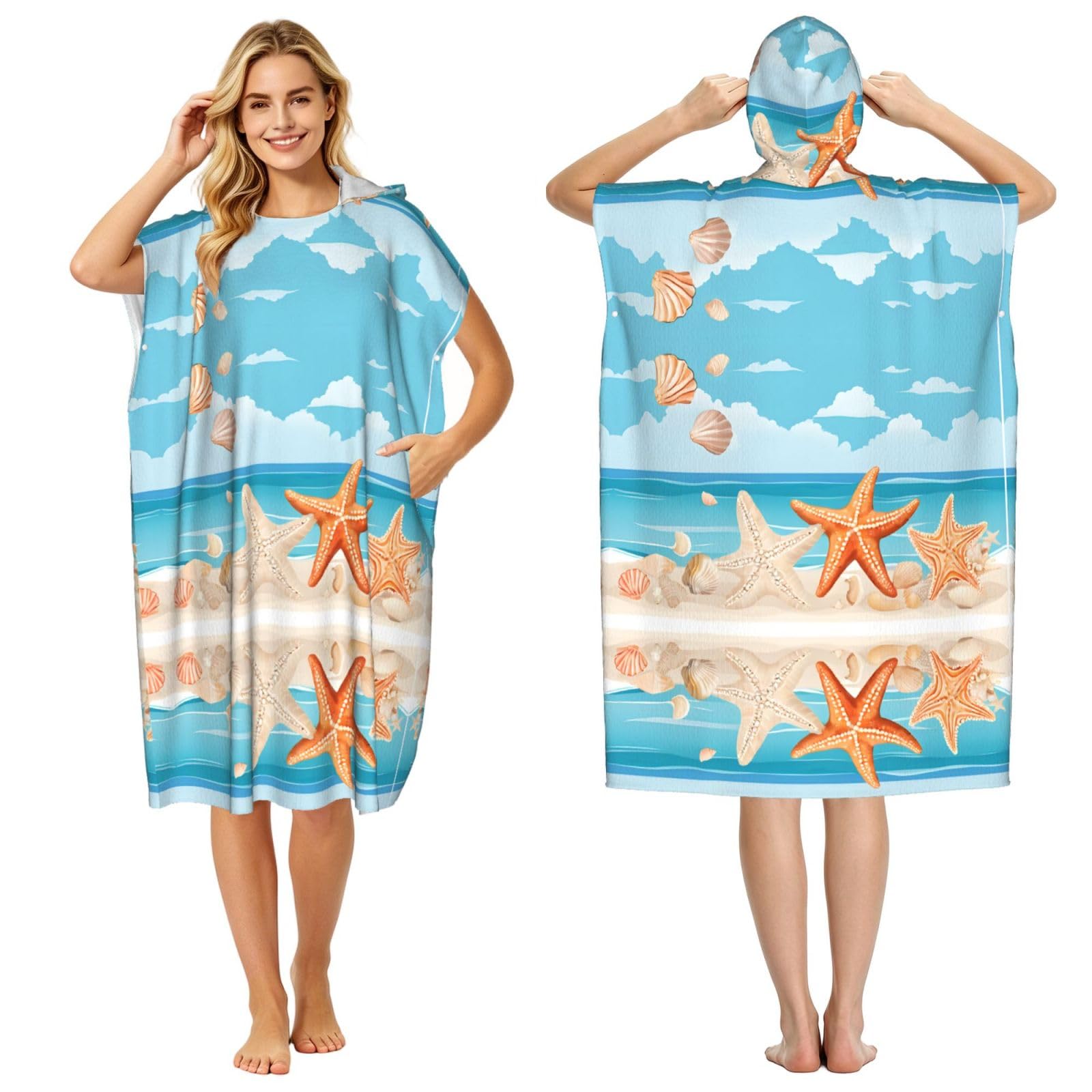 Poncho piscine séchage rapide adulte pour se changer facilement
