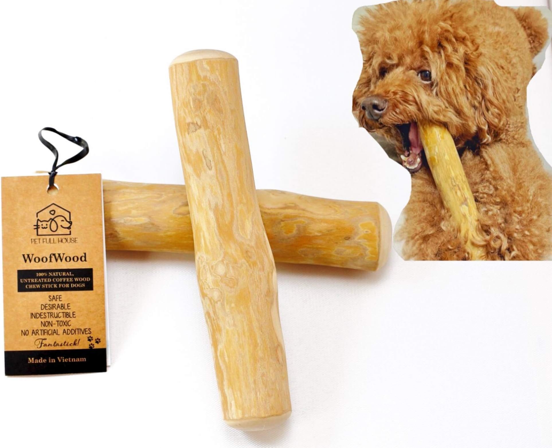 Pet Full House WoofWood Dog chew Sticks, Safe, Natural