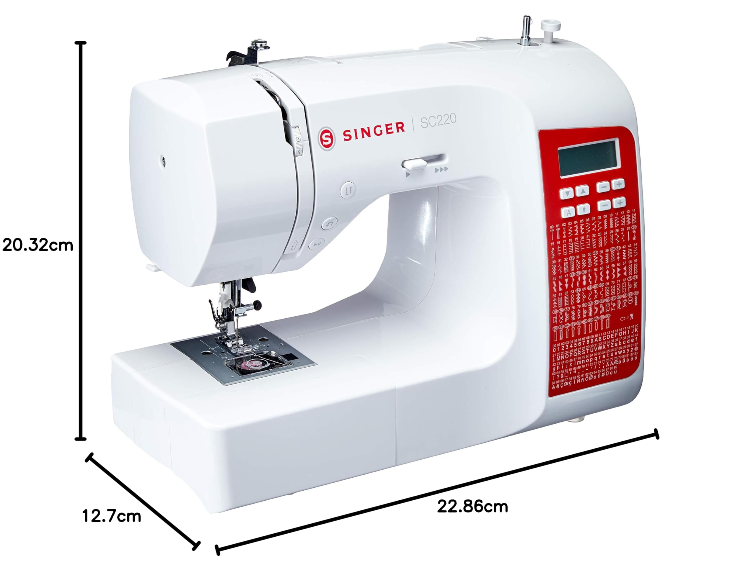 Singer Freiarmmacchina da Cucire SC220 LED-Licht Bianco, Rot