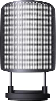 Metal Pop Filter for Audio Technica AT2020 AT2035 AT2050 AT8458 Shock Mount | Metal Mesh Cover, Anti-explosion Noise Cover Eliminates Pops and Hisses Sounds, Black