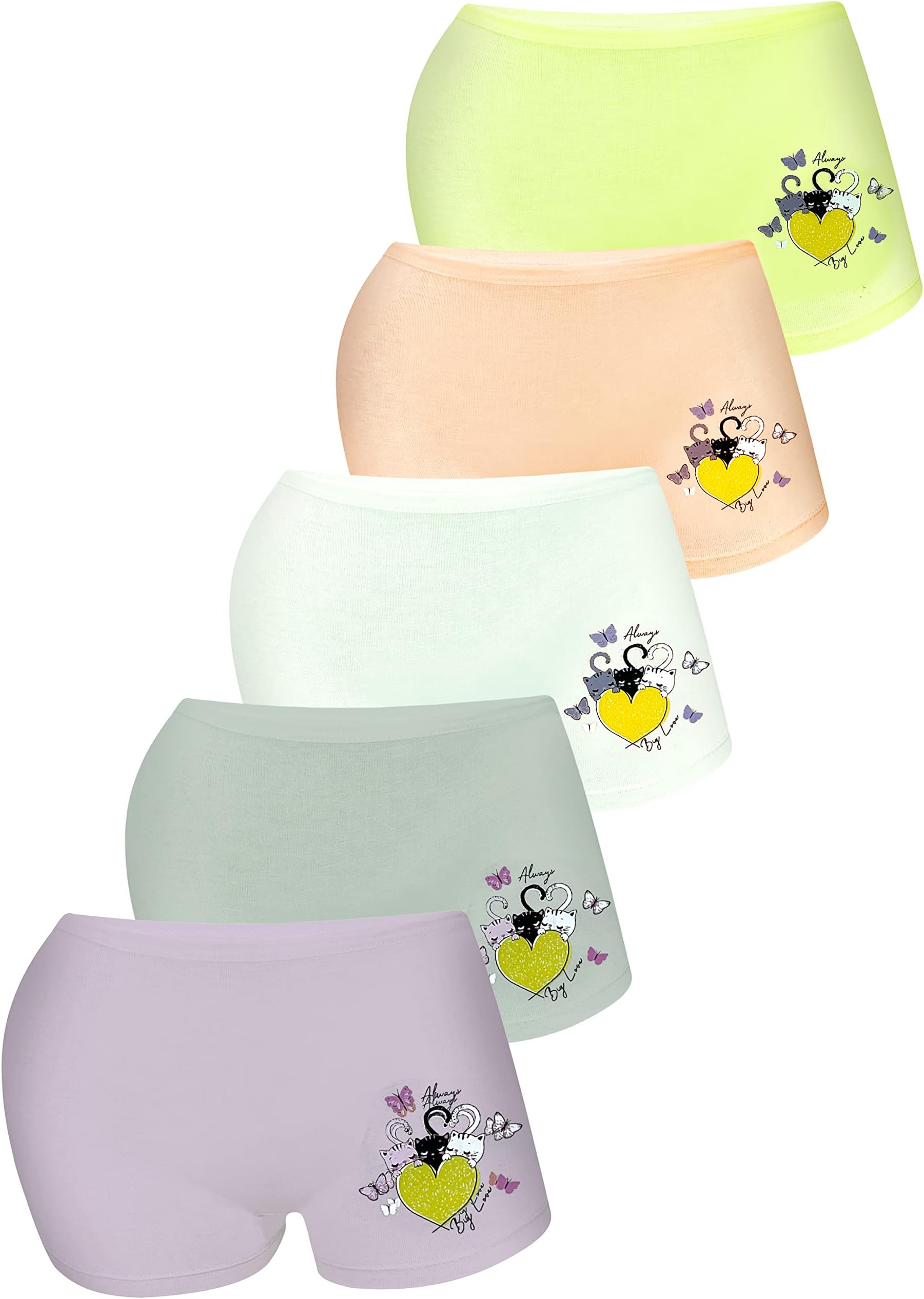 LOREZA ® 5/10 Girls Cotton Briefs Underwear with Different Motifs - Soft and Comfortable Material