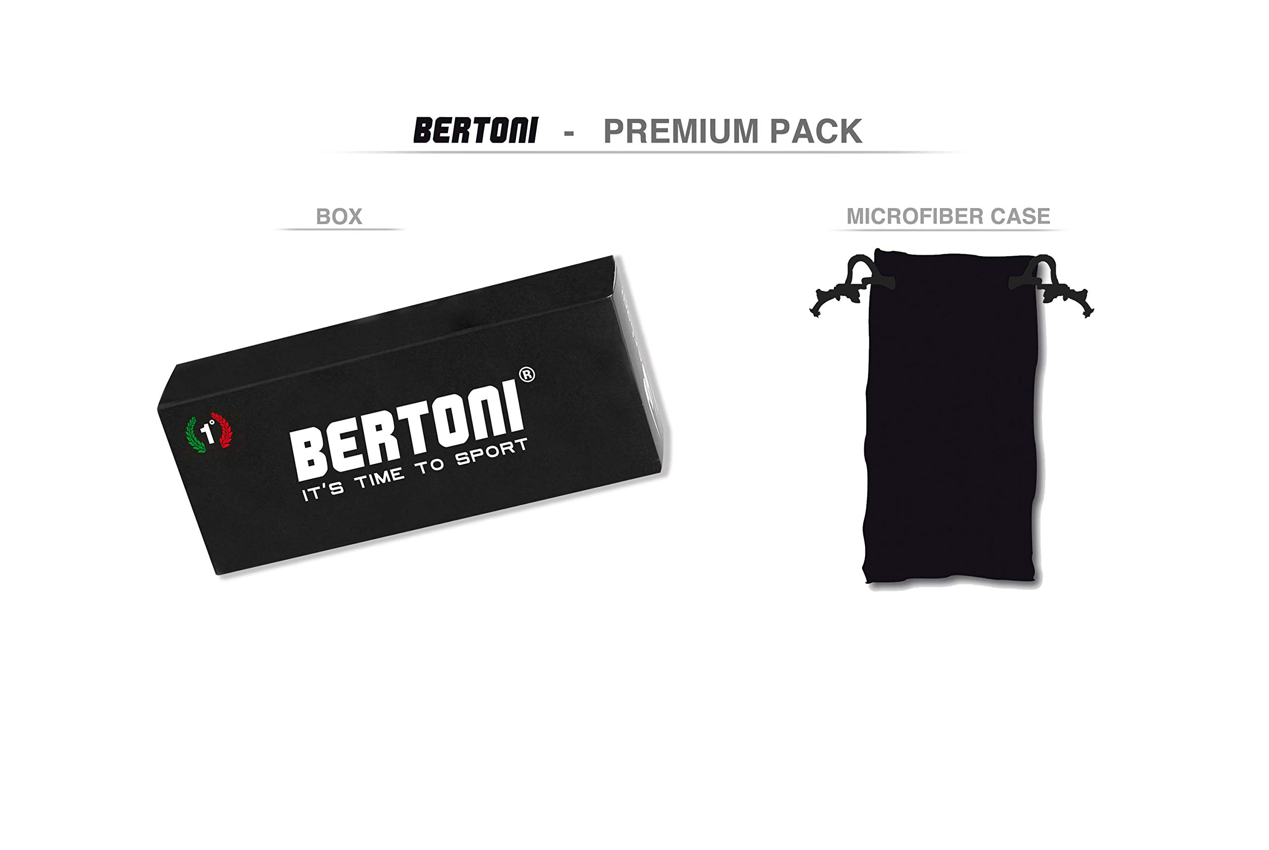 Bertoni Lunettes Coupe-Vent avec Clip pour Verres Correcteurs - Masque Anti-buée pour Moto Ski Skydiving Sport Extrêmes AF79 Italy