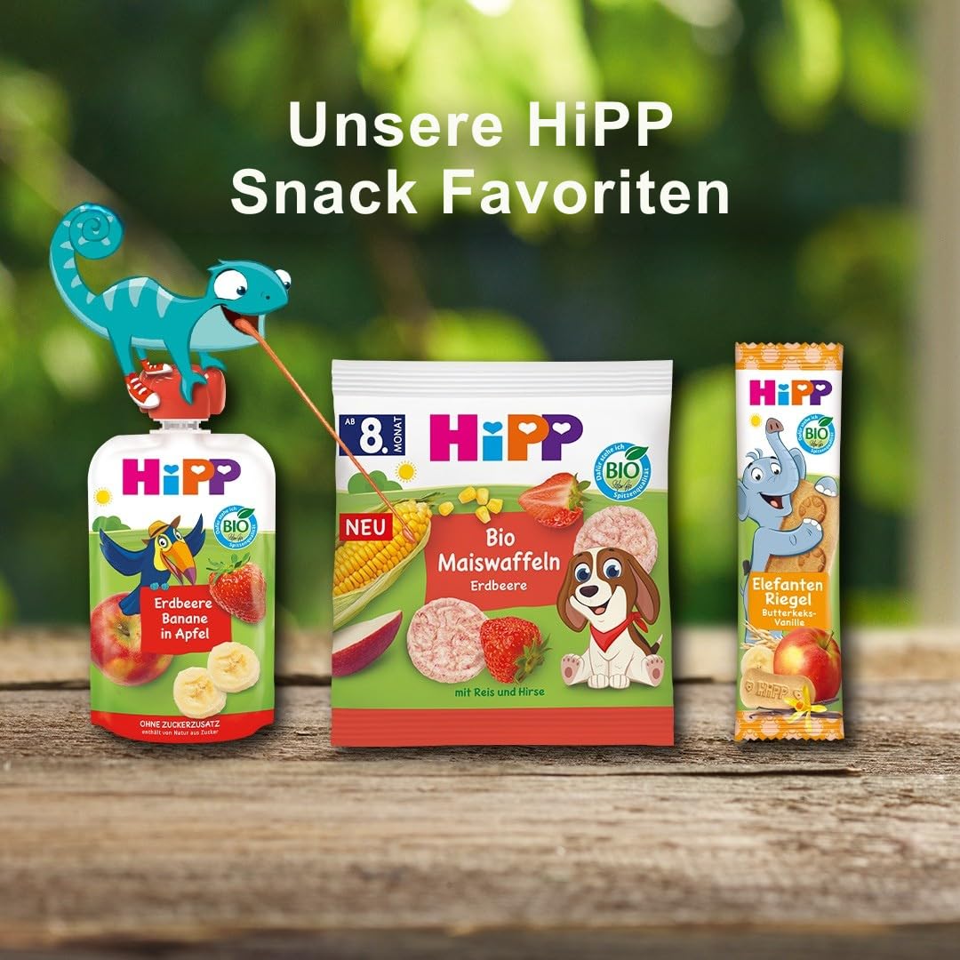 HiPP Schildkröte Hafer Riegel Erdbeere-Himbeere, (8er Pack mit je 5 x 20g), Süße nur aus Früchten, in bester Bio-Qualität