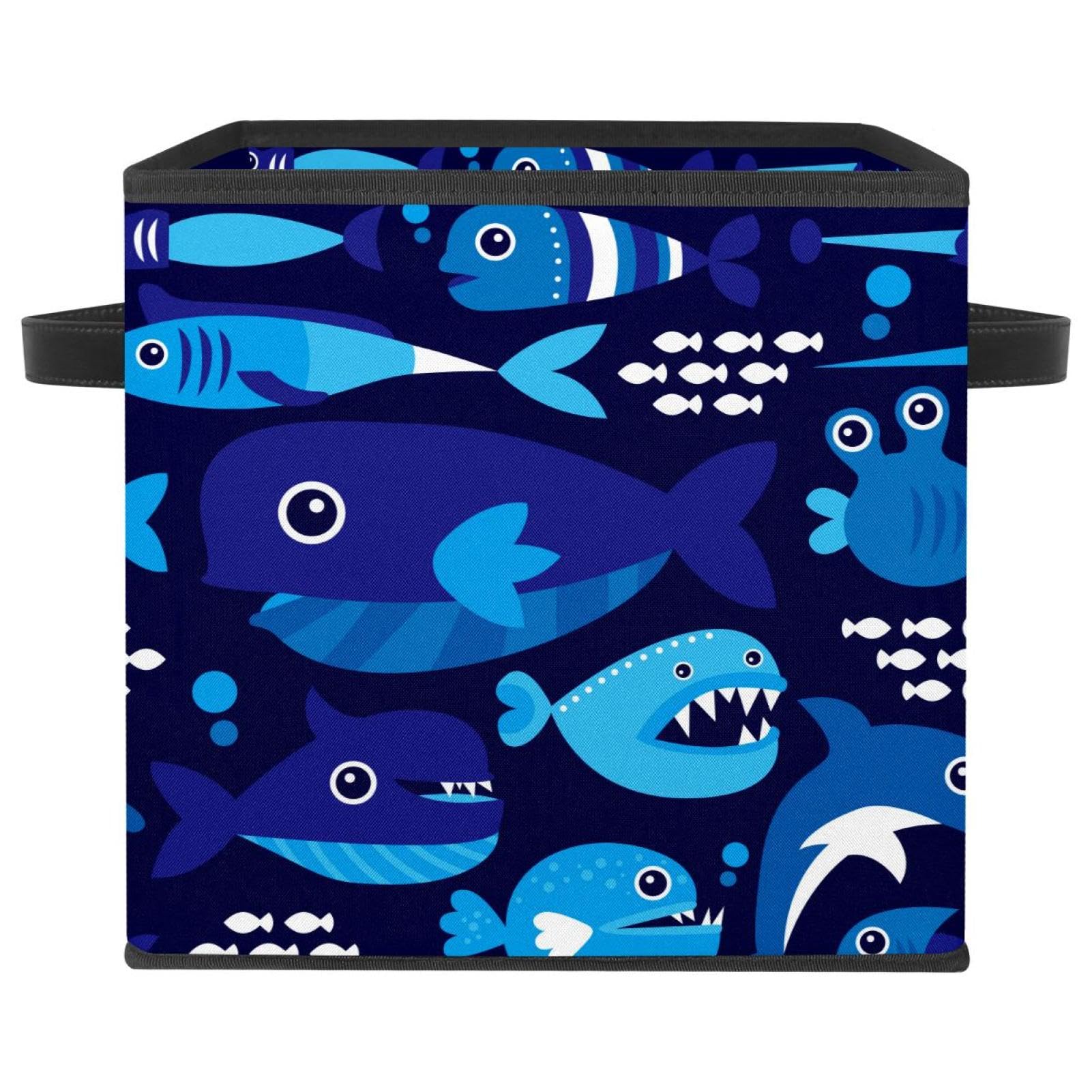 Boîte de rangement cube en tissu motif dauphin pour ranger les jouets de chambre