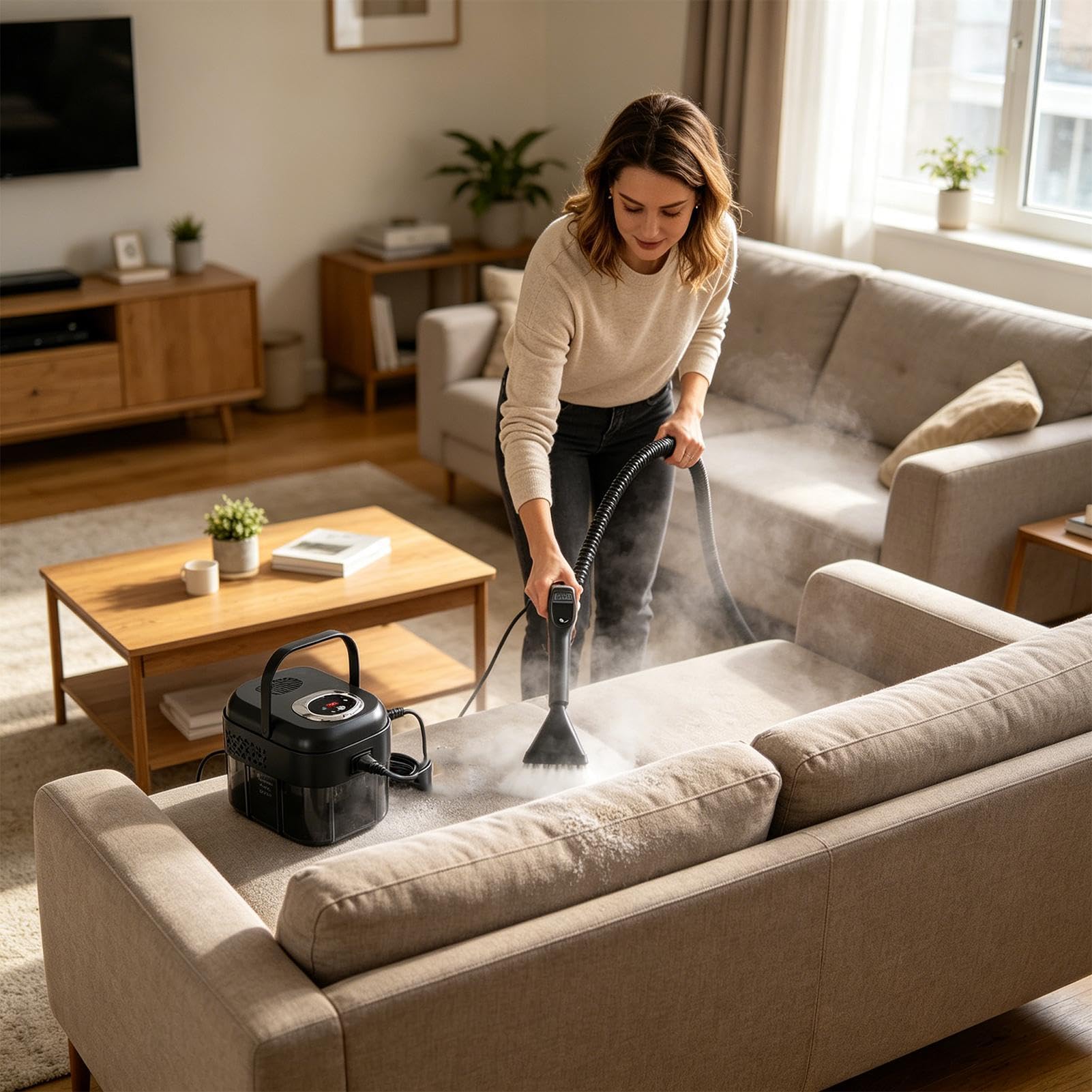 Limpiador a vapor de mano Máquina de limpieza portátil de 6 niveles | Limpiador a vapor portátil manual para muebles alfombra madera noble sofá tapicería azulejos sofá