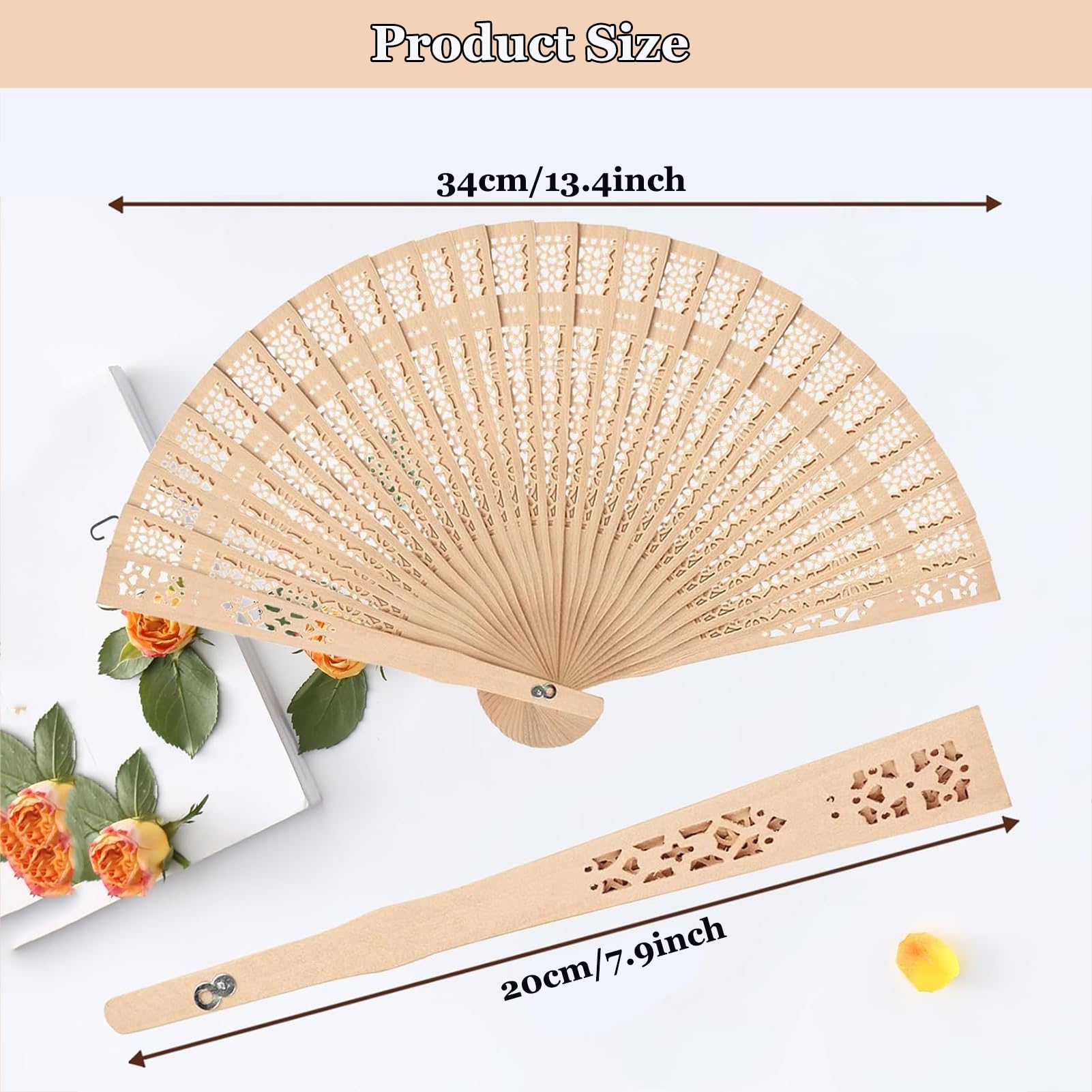 100 personalisierte Hochzeitsfächer, Vintage-Faltfächer, Faltfächer aus Holz, für Hochzeits- und Babyparty-Gastgeschenke
