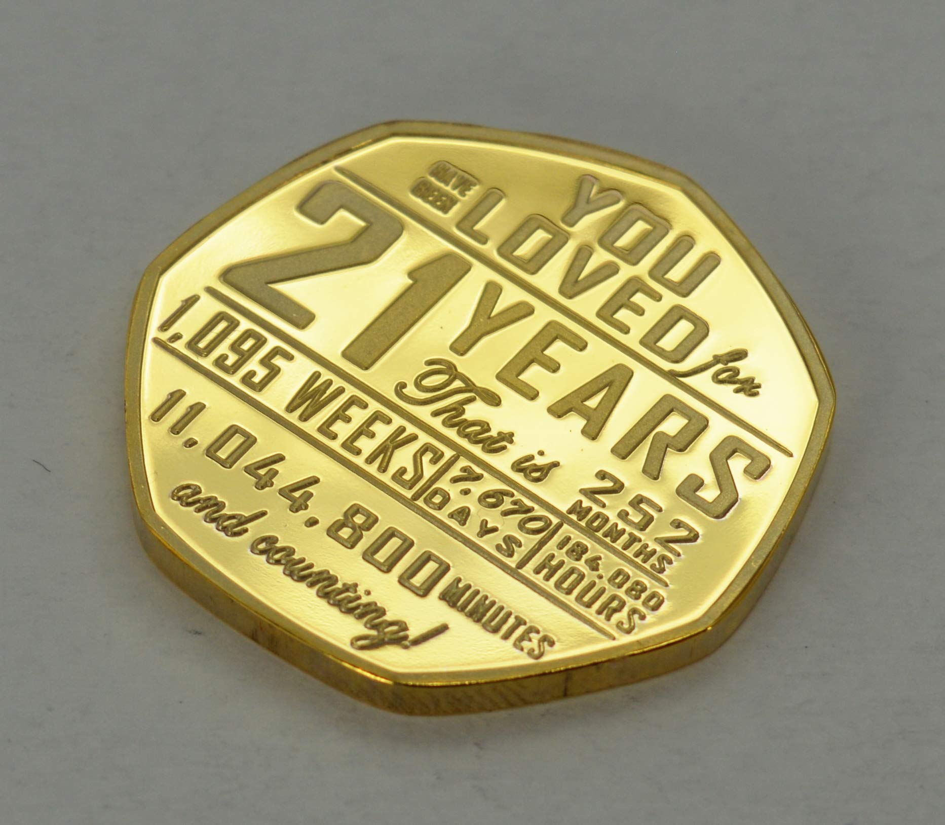 The Commemorative Coin Company Gold 21St Birthday 24Ct Commemorative. Gift/Present Congratulations/Party/Celebration/Ideas. Celebrating 21 Years