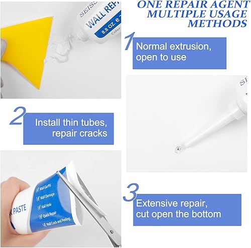Miniatura 7 de Spackle - Kit de parches de reparación de paneles de yeso, 2 piezas de agentes de reparación de pared con 4 piezas de parche de reparación de pared