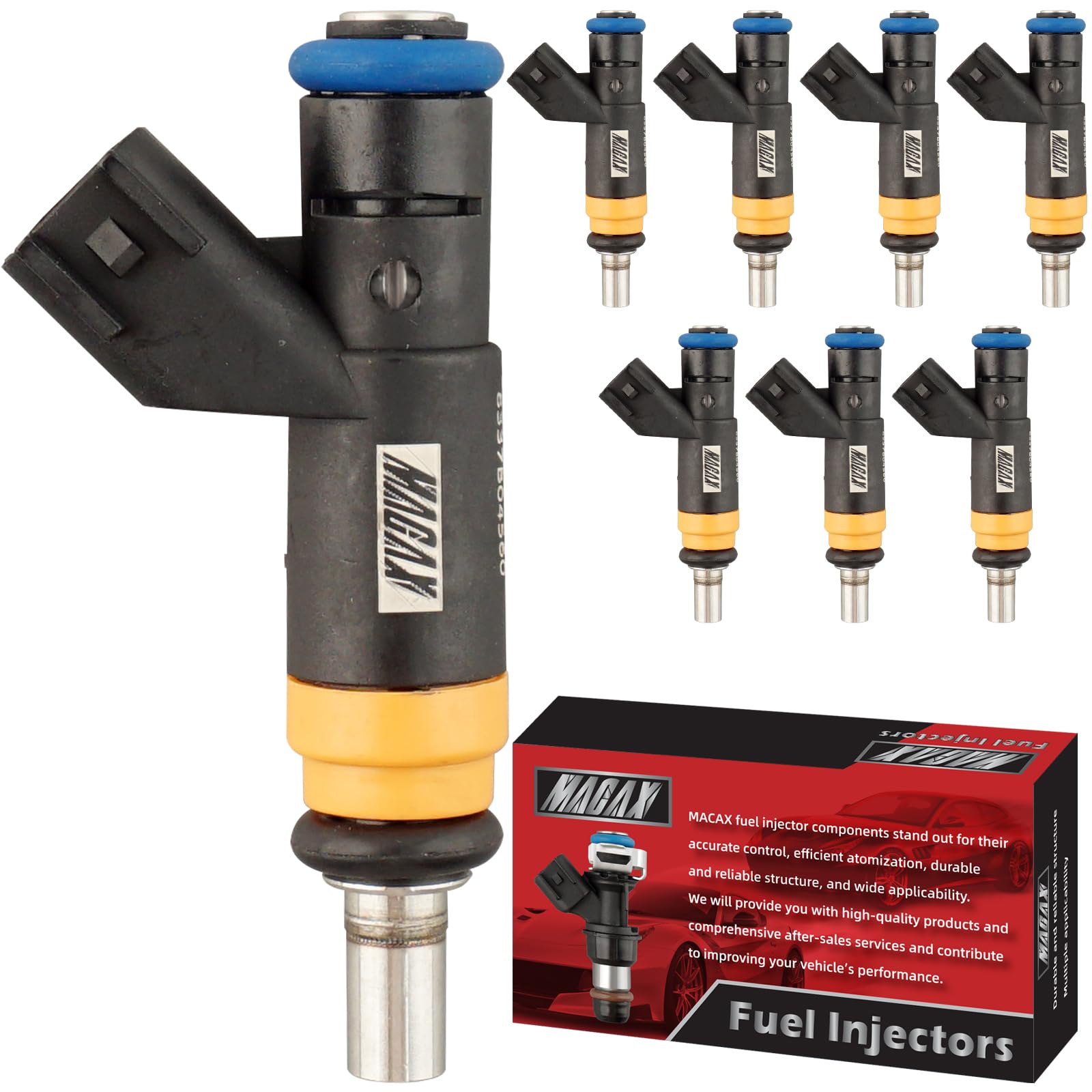 Photo 1 of MACAX Set of 8 Fuel Injectors 5037479AD FJ732 Replacement Compatible with Dodge Charger Durango Magnum Ram 1500 2500 3500 Pickup Jeep Commander Grand Cherokee 5.7L - Replaces 5037479AA RL060335AA