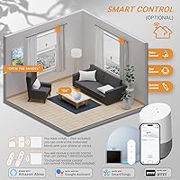 Vista 2 de Persianas motorizadas con control remoto, persianas inteligentes opacas para ventana, persianas automáticas inalámbricas, persianas eléctricas Blanco